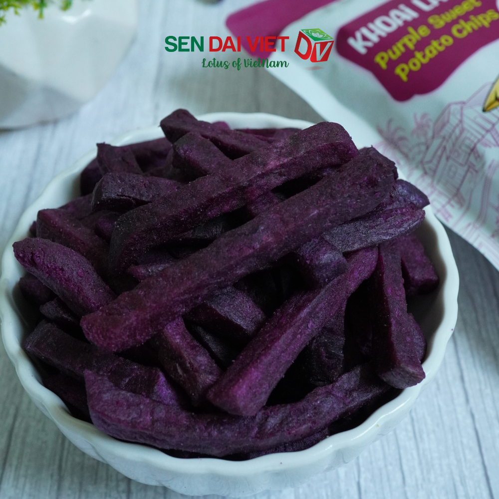 Khoai Lang Tím Sấy Giòn-Ngon Ngọt Tự Nhiên, Ăn Ngon, Sống Khỏe, ĐV- Sen Đại Việt- Gói 50g- Date Mới Nhất