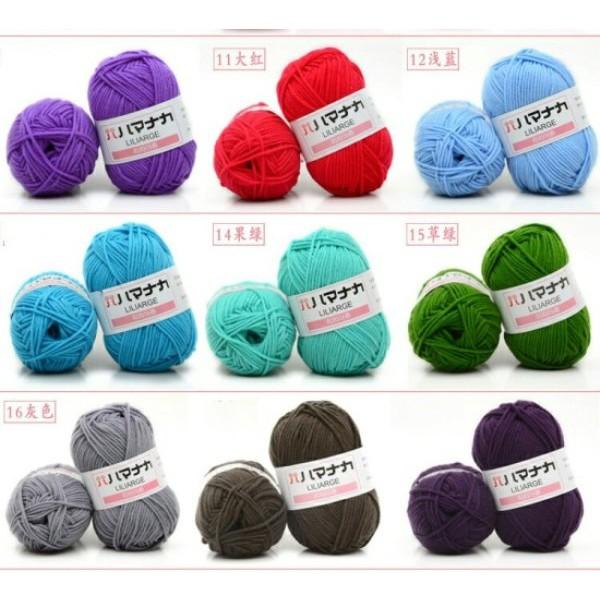 Len sợi đan móc cuộn 25gr bao gồm 50 màu ,  len milk cotton Hàn Quốc mềm mịn chuyên móc thú hoặc khăn mũ trẻ em