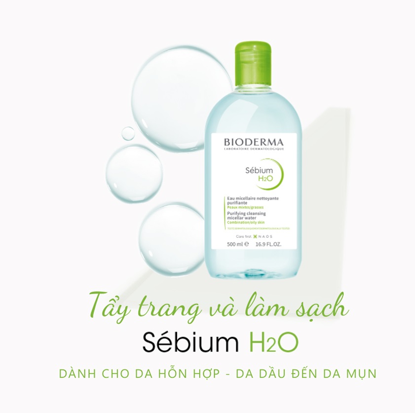 Nước Tẩy Trang Dành Cho Da Dầu Da Mụn BIODERMA Sébium H2O 100ml - JESS SHOP COSMETICS