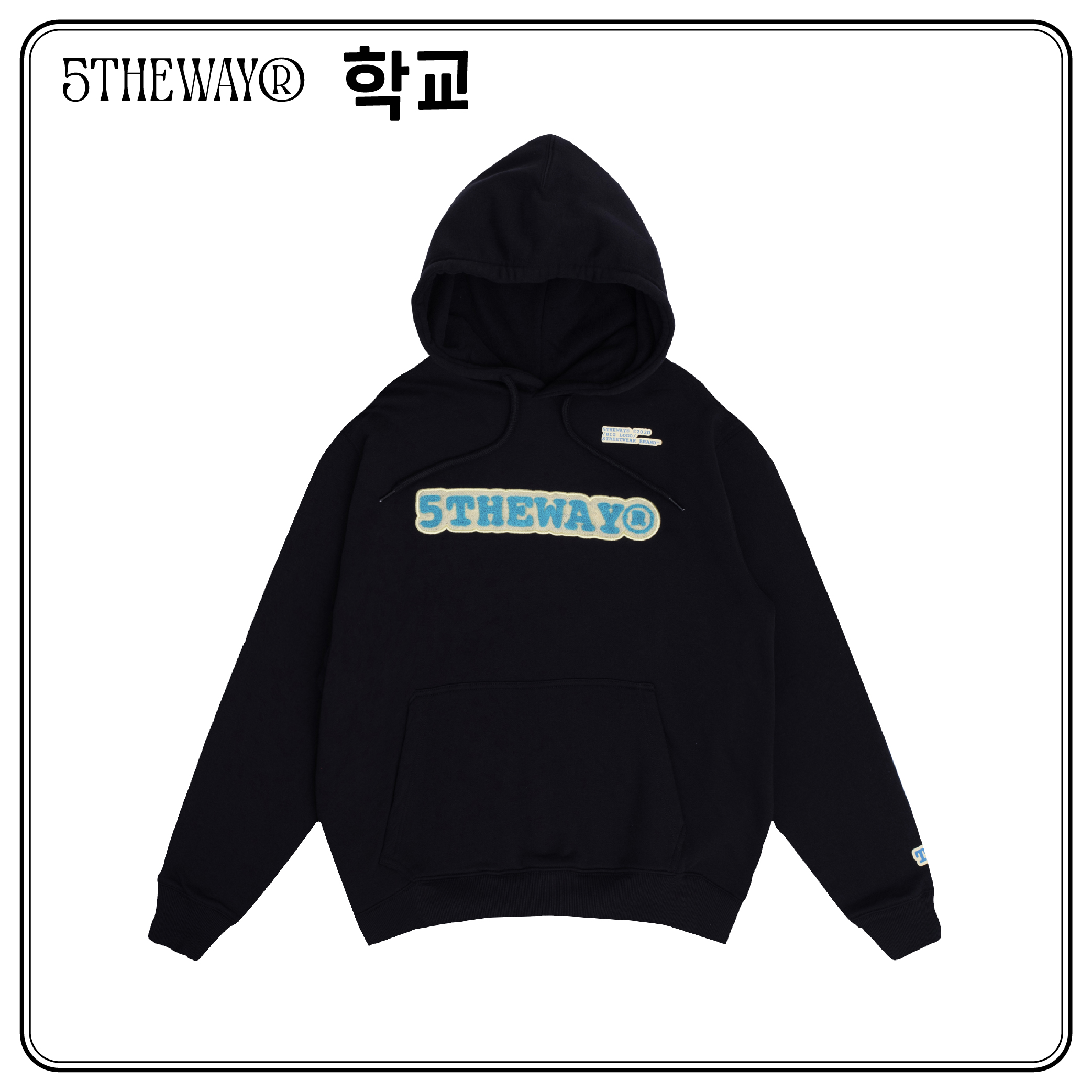 Áo Khoác Hoodie 5THEWAY Màu Đen aka /sketch/ Embroider Traditional Fit Hoodie in BLACK