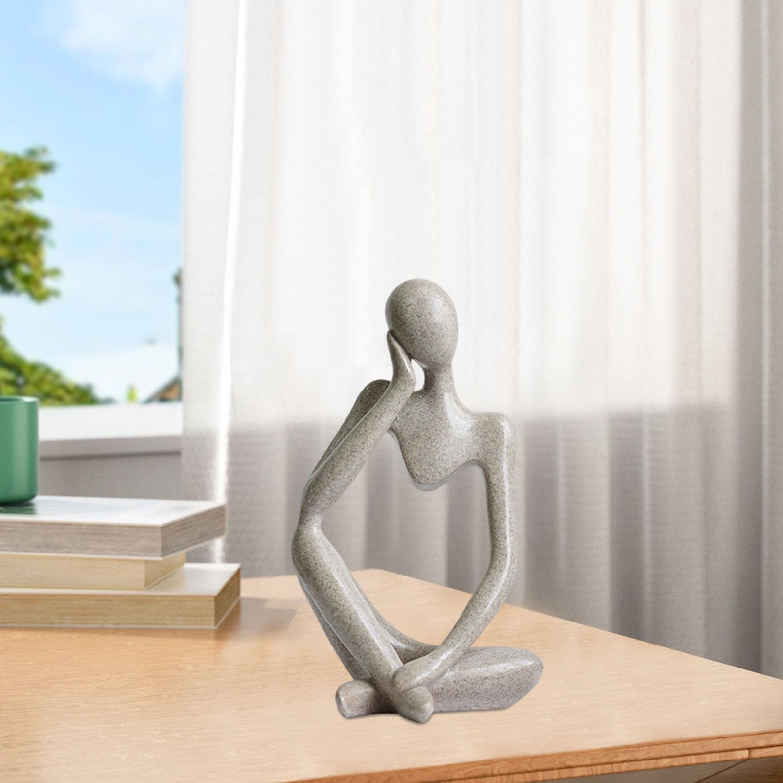 Abstract Thinker Statue Resin Abstract Figurine Nordic Resin Statue Miniature Sculpture Figurines Art for Desktop Shelf Hotel