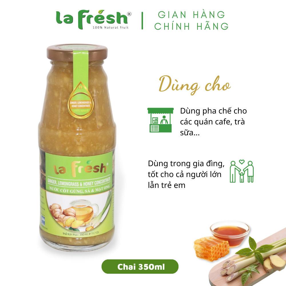 Nước cốt Gừng, Sả, Mật Ong Lafresh chai 350ml