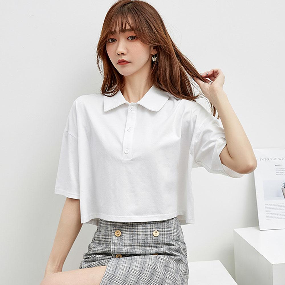 Áo croptop polo nữ tay ngắn kẻ sọc, chất vải 100% cotton, phong cách trẻ trung và thời trang cho mùa hè