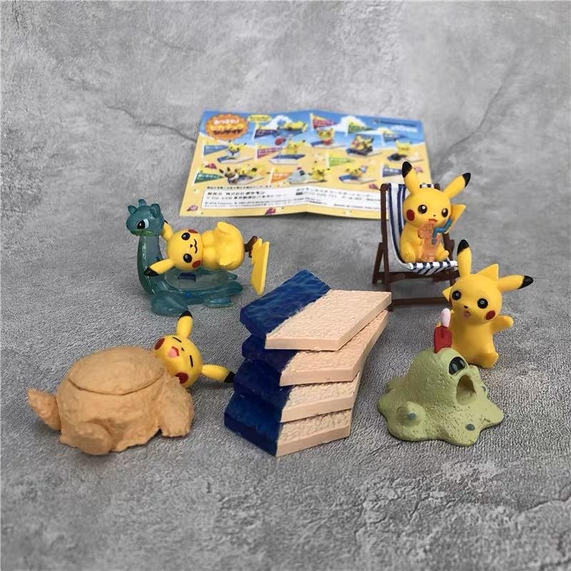 Mô hình pokemon pikachu bãi biển mùa hè đồ chơi trang trí