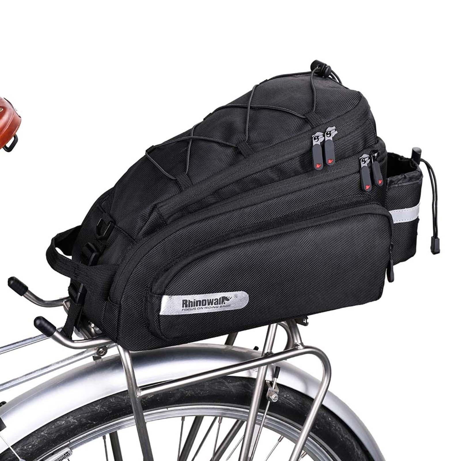 Túi đựng đồ phía sau cho xe đạp, không thấm nước, có nắp che mưa, có dây đeo chéo vai