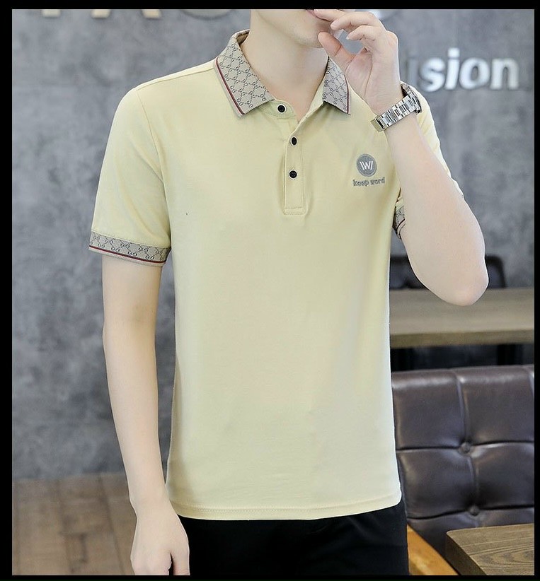 Áo Thun Nam, Áo Polo Nam Có Cổ Cotton Cao Cấp mẫu mới 2023 phối LOGO VIỀN TAY CỔ cực đẹp 2 màu sang trọng lịch lãm