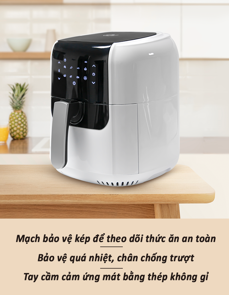 Nồi Chiên Không Dầu Việt Star Quốc Tế VS-502A, Dung Tích 6.5L Tiện Lợi, Tiết Kiệm Điện - Hàng Chính Hãng