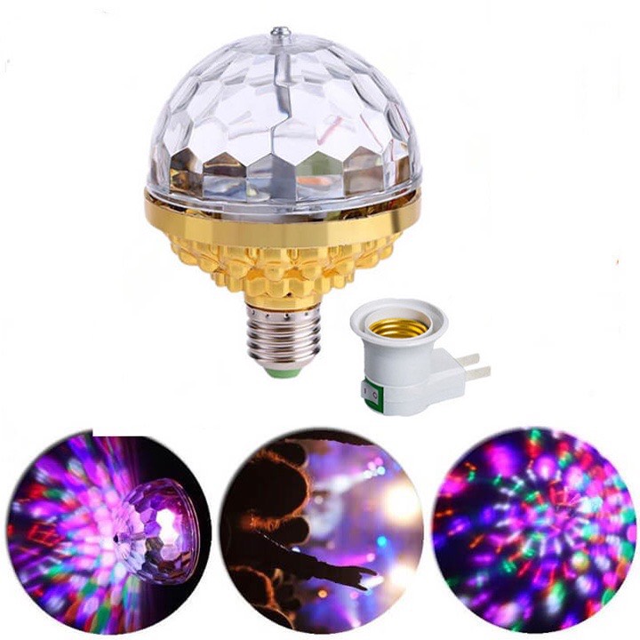 Đèn LED Nháy 7 Màu Tự Xoay Và Đui Tròn Cao Cấp, Nhiều Hiệu Ứng Tia Chớp Nhấp Nháy, Đổi Màu Và An Toàn Sử Dụng