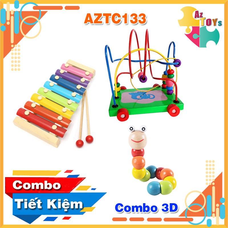 Combo Đồ Chơi Gỗ Phát Triển Trí Tuệ, Kỹ Năng Toàn Diện Cho Bé - AZTC133
