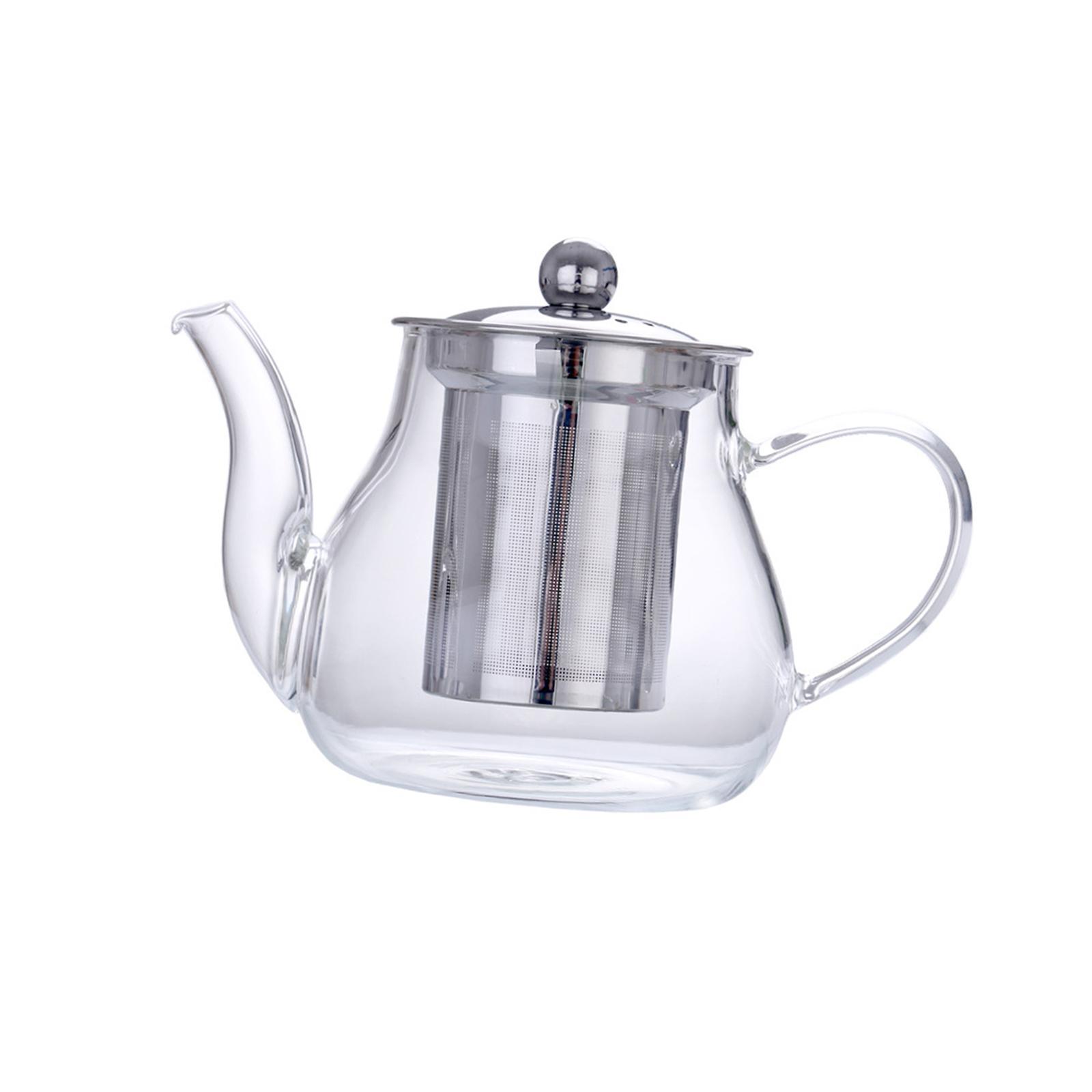 Glass Teapot Blooming Loose Leaf Heatproof with Tea Strainer Tea Pot