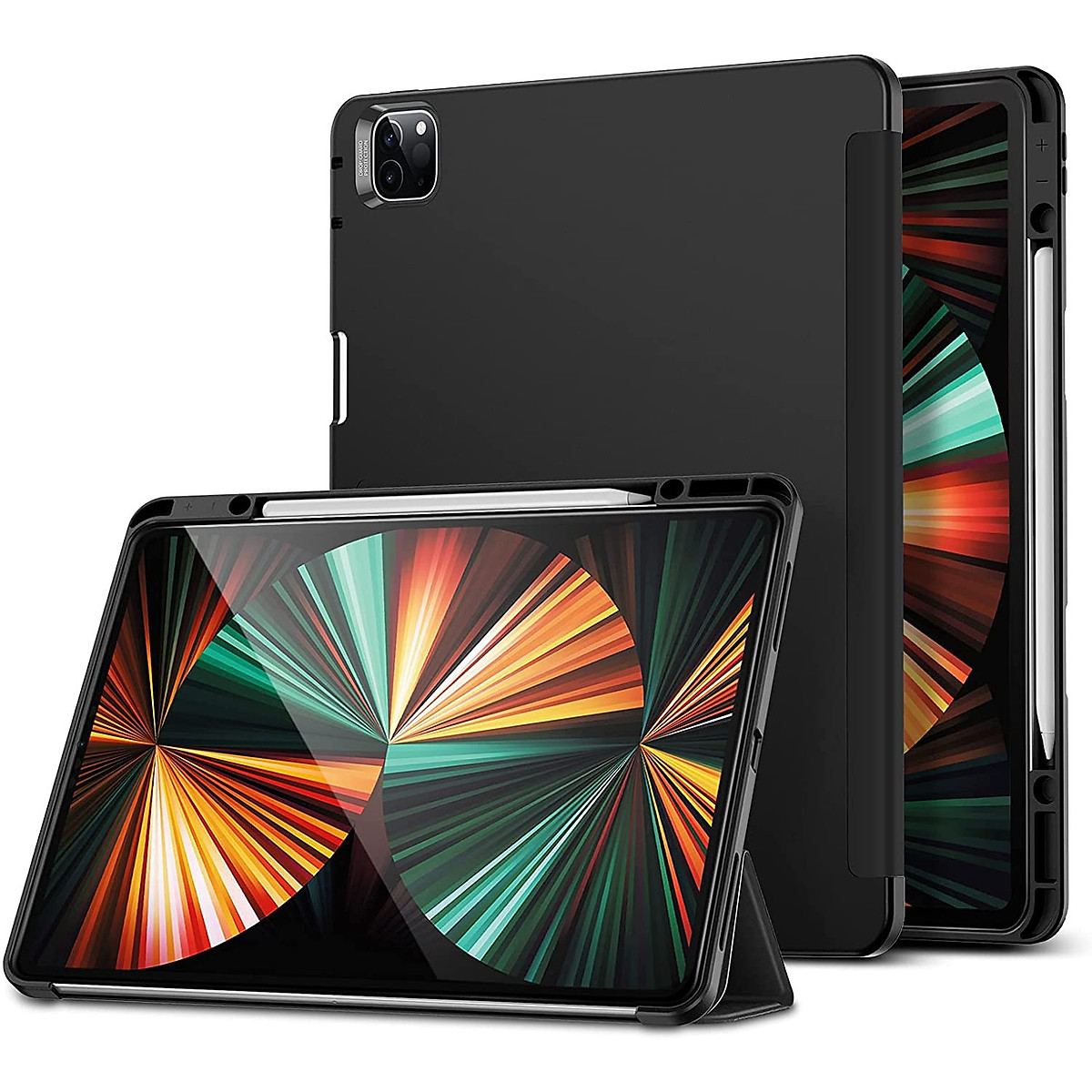 Bao Da Dành Cho Ipad Pro 11 Inch 20212022 Và Ipad Pro 12.9 Inch 20212022 Esr Rebound Pencil Holder Có Khe Cắm Bút Apple Pencil - Hàng Nhập Khẩu - Đen - Ipad Pro 11 Inch 2022