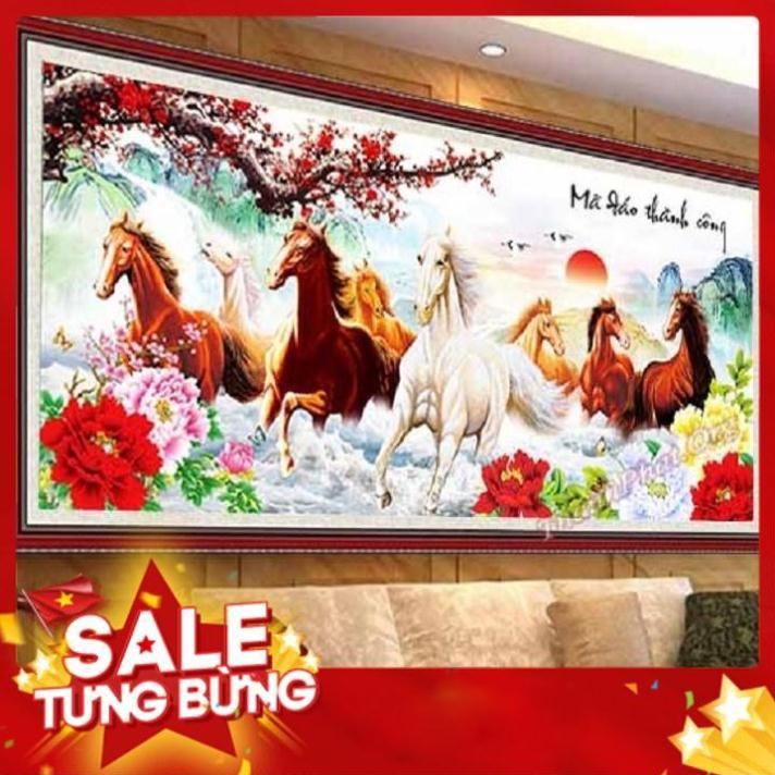 Tranh đính đá Mã đáo thành công | Kt 130*63cm