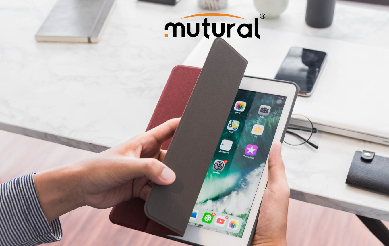 Bao Da Ipad Air 10.5 2019 Hiệu Mutural Có Khe Để Bút Cảm Ứng_Đỏ_ Hàng nhạp khẩu