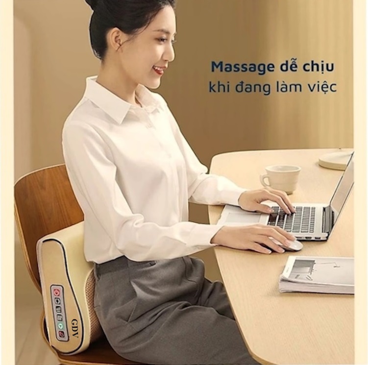 Gối Massage Cổ Vai Gáy 6 Chức Năng GDV - Màu Ngẫu Nhiên - Hàng Chính Hãng