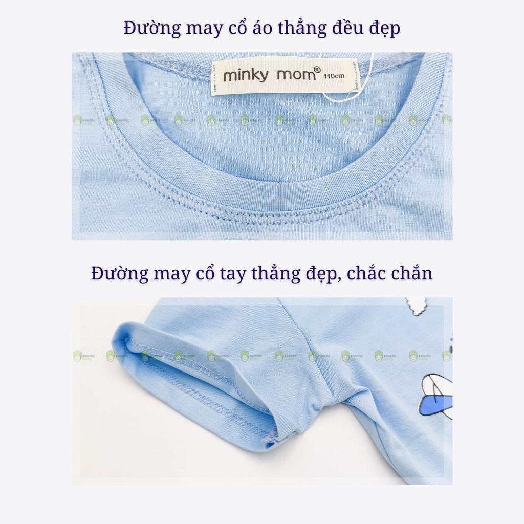 Đồ Bộ Bé Trai Minky Mom Cotton 100% Họa Tiết Phương Tiện Giao Thông, Bộ Quần Áo Trẻ Em Cộc Tay Cho Bé MKM2108