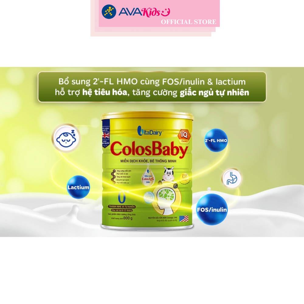 Sữa bột ColosBaby IQ Gold 0+ (sữa non) hương vani 800g (0 - 12 tháng)