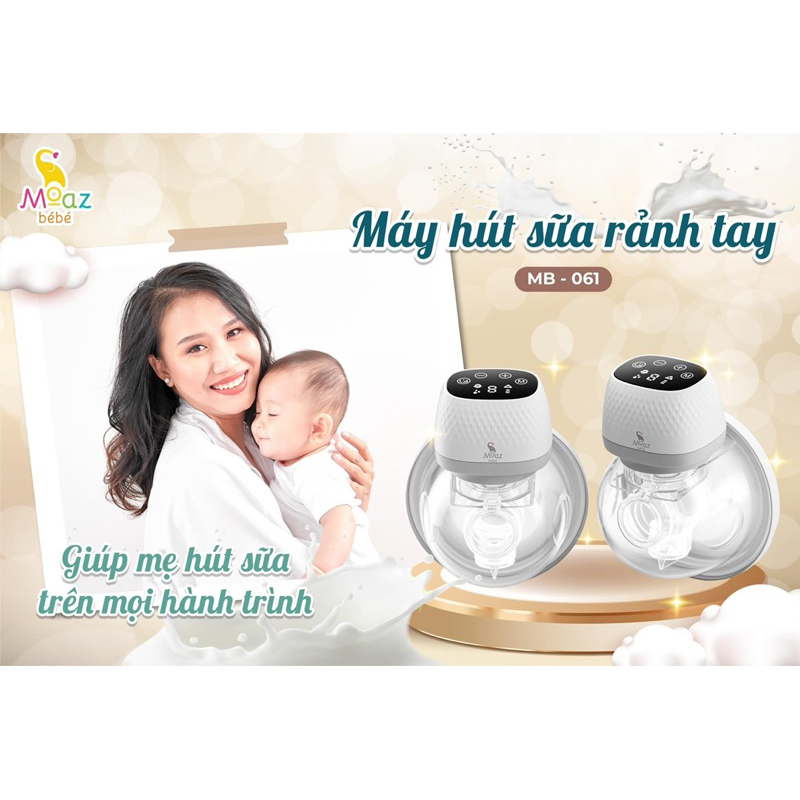 Set 2  chiếc máy hút sữa rảnh tay Moaz BéBé MB - 061 Bảo hành 12 tháng