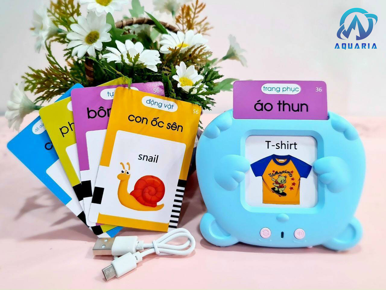 Máy Đọc Thẻ Song Ngữ Anh – Việt 112 Thẻ Flashcards Tiếng Anh Giúp Bé Học Nói Và Ghi Nhớ Tiếng Anh Bằng Hình Ảnh Sinh Động (Giao màu ngẫu nhiên)