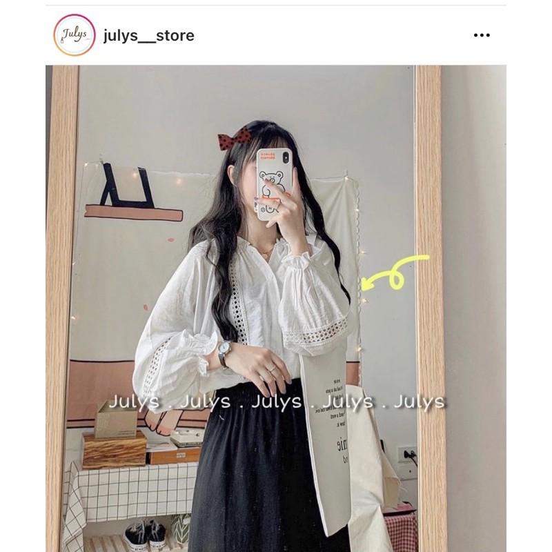Áo sơmi Ulzzang phối ren mặc 2 kiểu