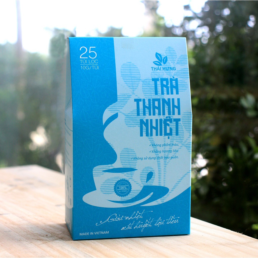 Trà Thanh nhiệt Thái Hưng 25 túi lọc x 8g (200g) -  Thanh lọc, giải nhiệt, mát huyết, lợi tiểu