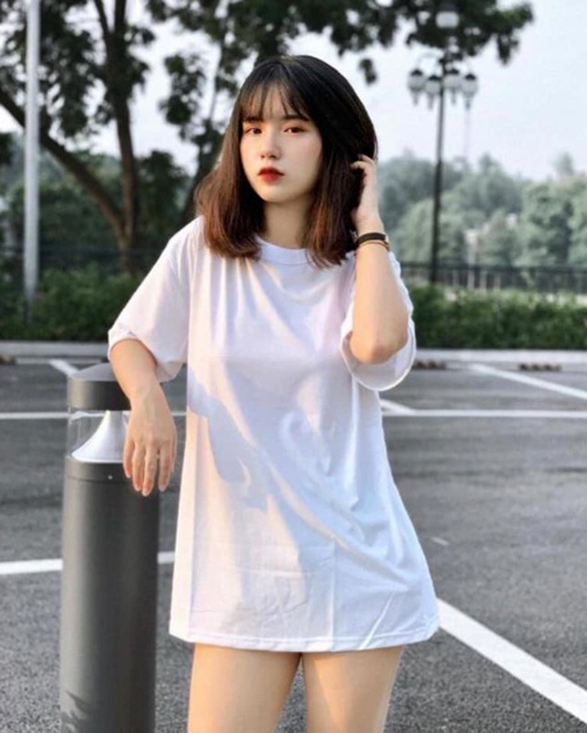 Áo thun nữ màu trơn tay lở C147