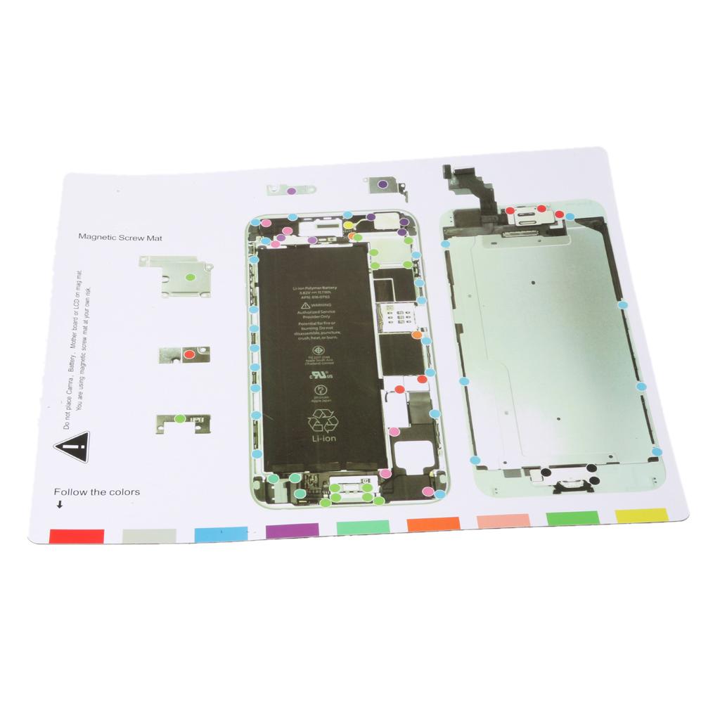 Professional Repair Phone Tool, Magnetic Project Mat Memory Pad + 5 In 1 Aluminium Screwdriver Combo Set for iPhone 6 Plus