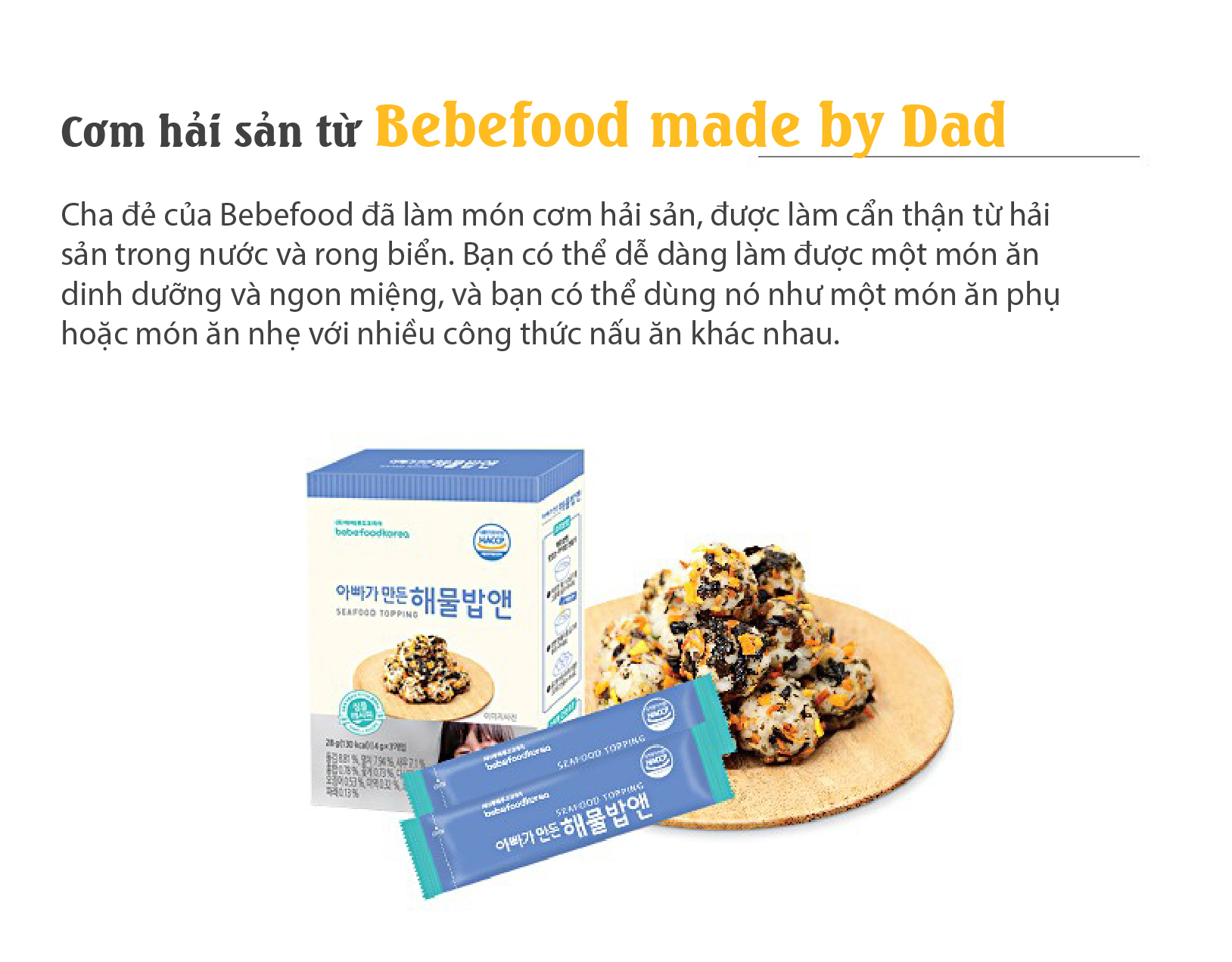 Gia vị rắc cơm cho bé Bebefood Vị Hải sản/Rau củ