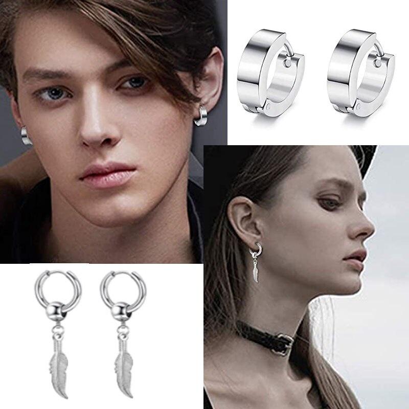 Đôi Bông Tai Nam NữThép Không Gỉ