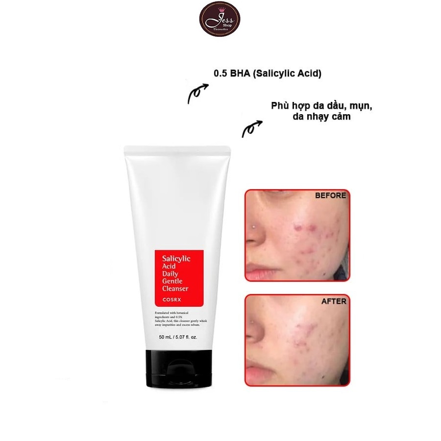 Sữa Rửa Mặt COSRX Salicylic Acid Daily Gentle Cleanser 50ml