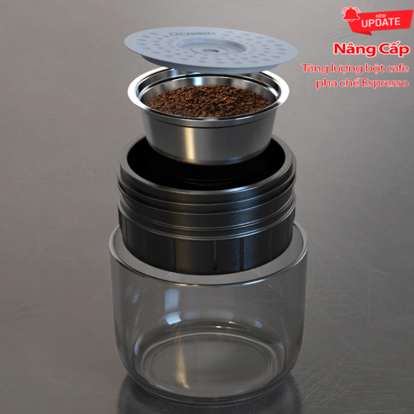 Máy pha cà phê cầm tay Espresso mini 3 trong 1, thương hiệu HiBREW cao cấp H4A - HÀNG CHÍNH HÃNG