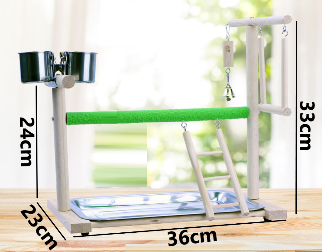 1 cầu đứng kết hợp cây ngang mài móng dùng cho vẹt nhỏ và trung (36*33*23)