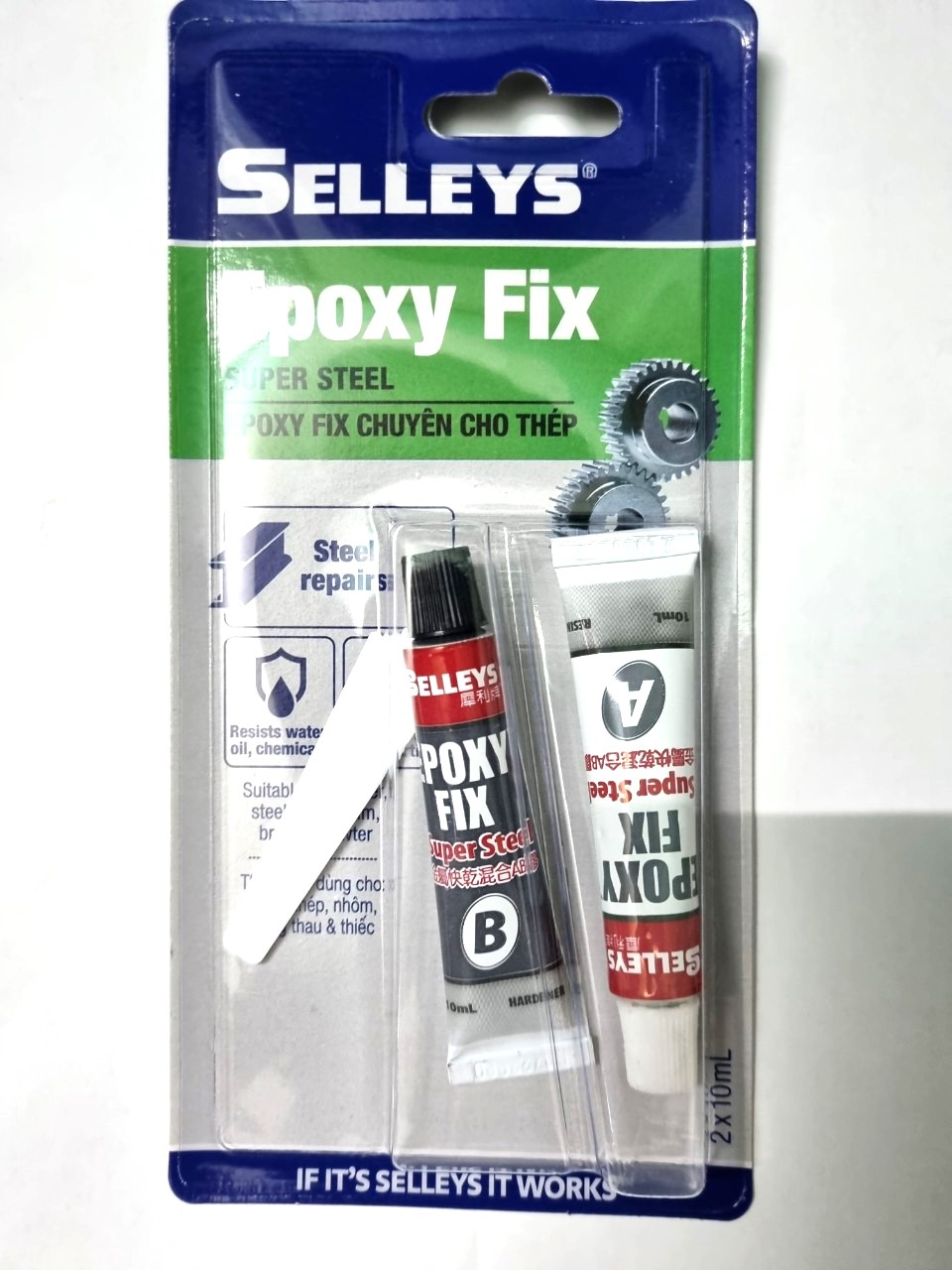 Keo 2 Thành Phần Selleys Epoxy Fix Super Steel 2x10ml - Keo Đa Năng Siêu Dính, Chống Thấm Nước, Dán Gỗ, Kim Loại, Đá