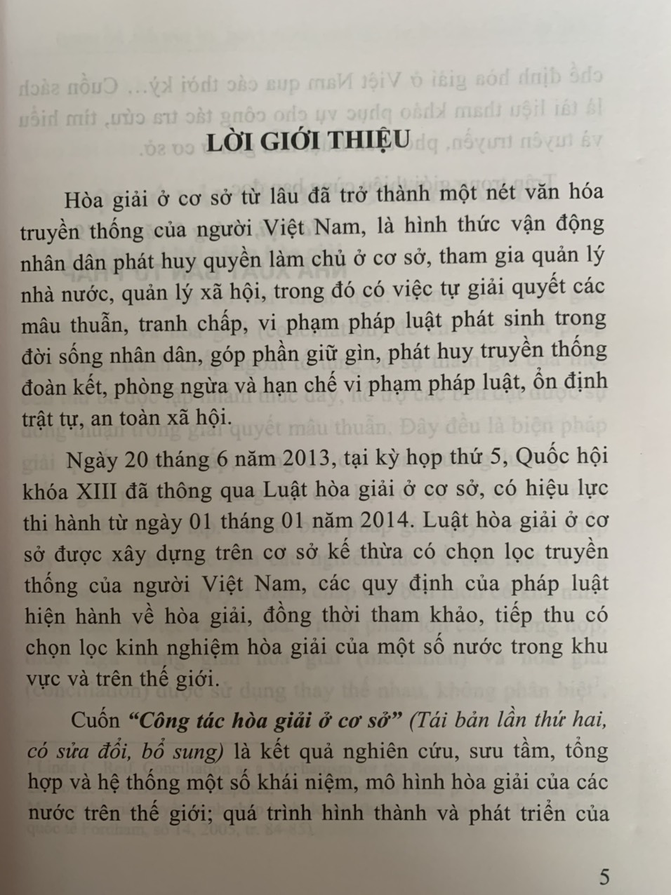 Công tác hòa giải ở cơ sở