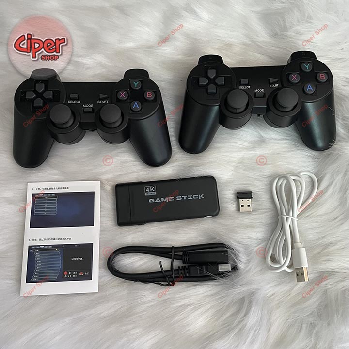 Bộ Game Stick 4K HDMI - Máy Chơi Game Điện Tử 4 Nút Cầm Tay Không Dây HDMI PS3000 + Hơn 3500 game