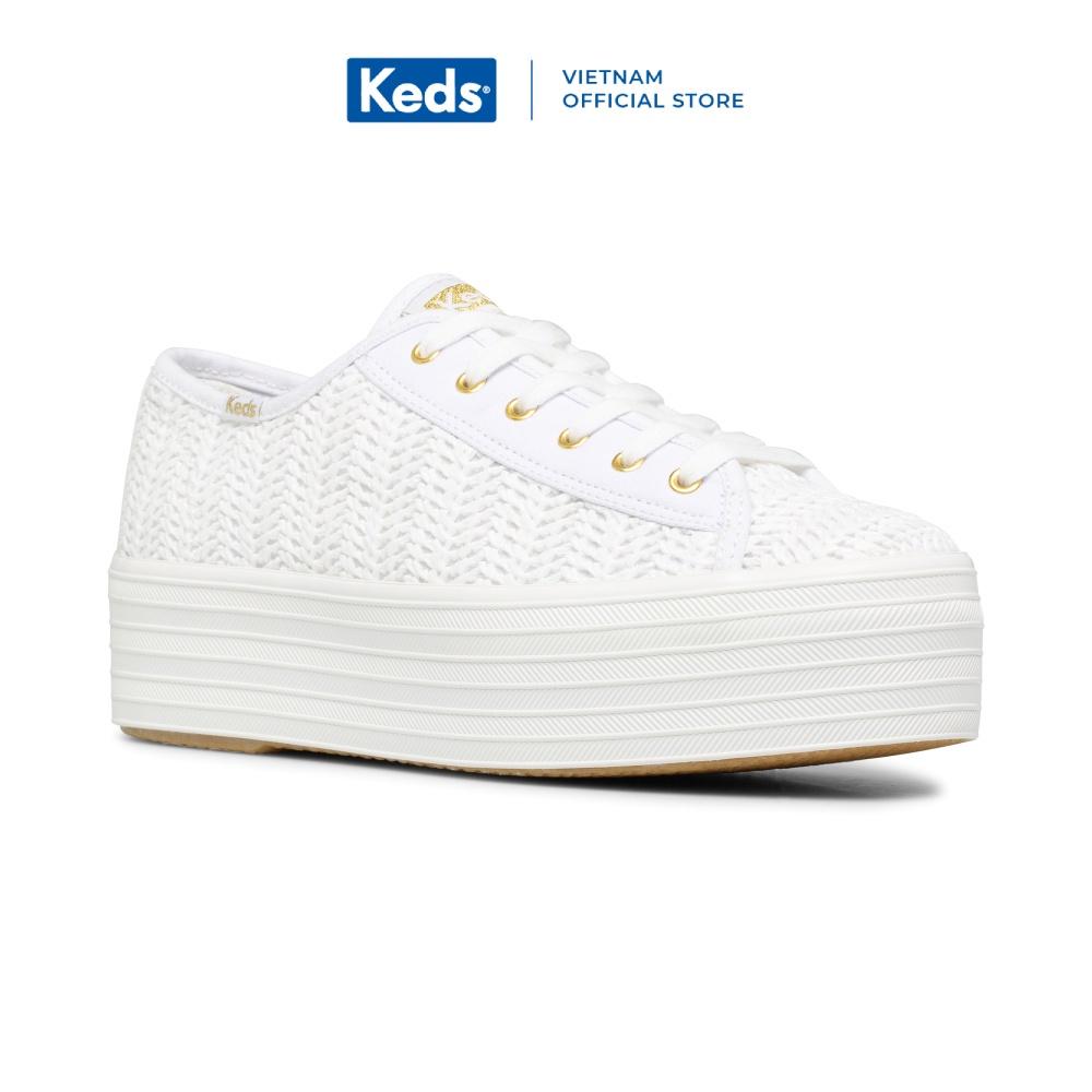 Giày Keds Nữ- Tripple Up Raffia White- KD066006