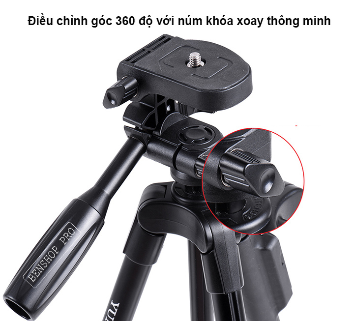 Tripod - Chân đế điện thoại, chân đế máy ảnh Yunteng VCT 5208 kiêm giá đỡ có remote Bluetooth điều khiển chụp từ xa