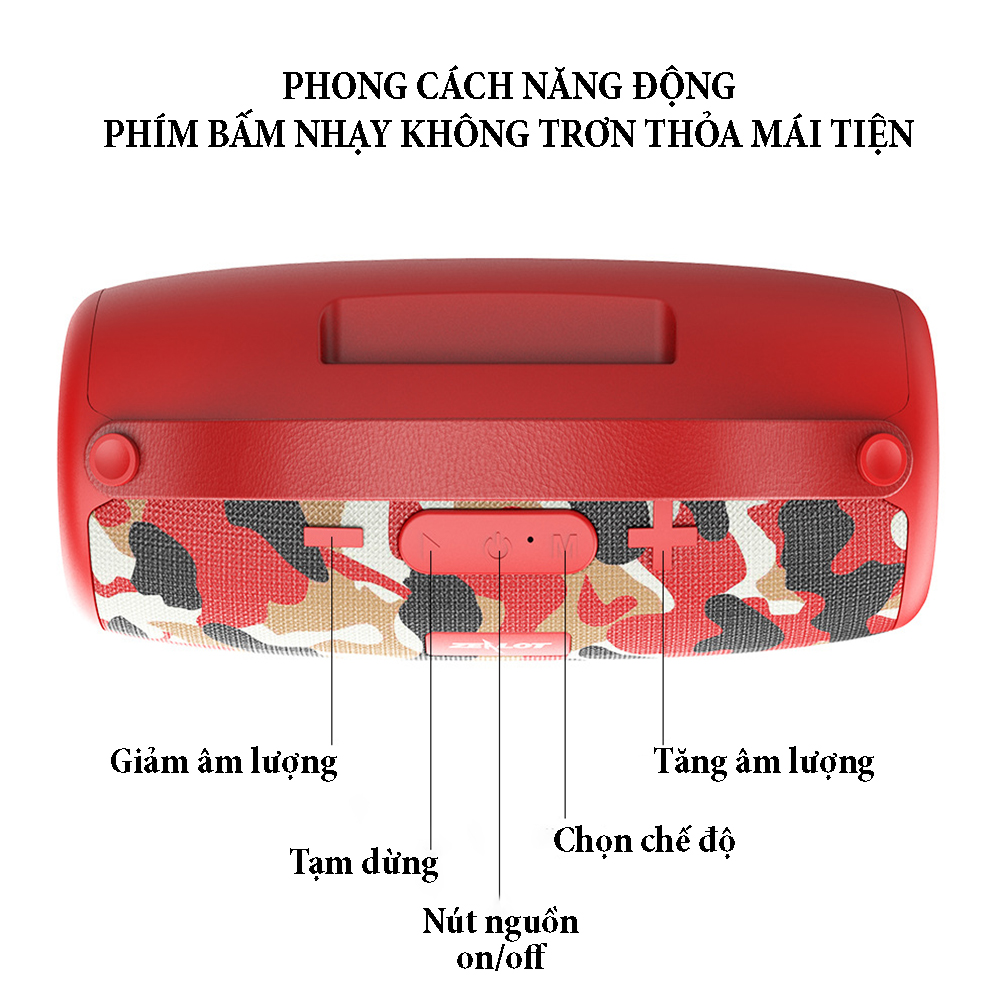 Loa bluetooth âm thanh vòm Zealot S34 với màng rung cộng hưởng thụ động, chống nước, dung lượng pin 1800mAh, công suất 10W, hiệu ứng âm trầm sâu - Hàng chính hãng