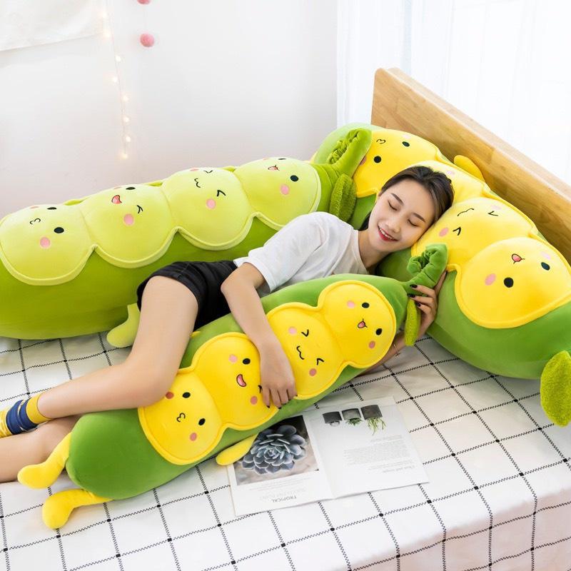 Gối Ôm Gấu Bông Sâu Đậu Xanh Cao Cấp Đủ Size 75cm 1m1 1m4