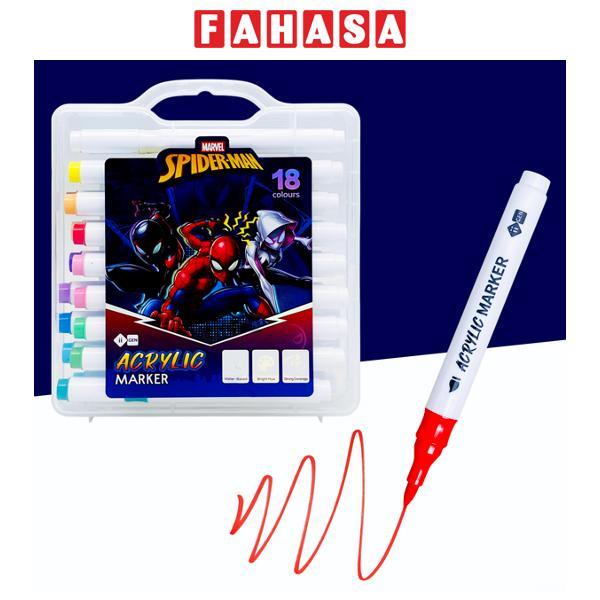 Bộ 18 Bút Màu Acrylic Marker Đầu Brush - Spiderman - iiGEN IG3004