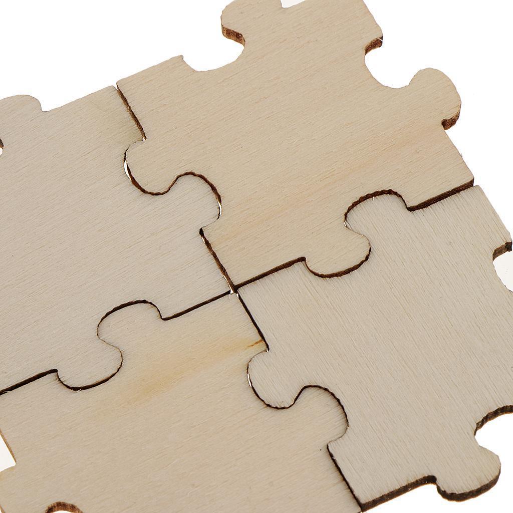 150x Unfinished Wooden Puzzle Pieces Embellish Craft Shape Blank DIY Plaque