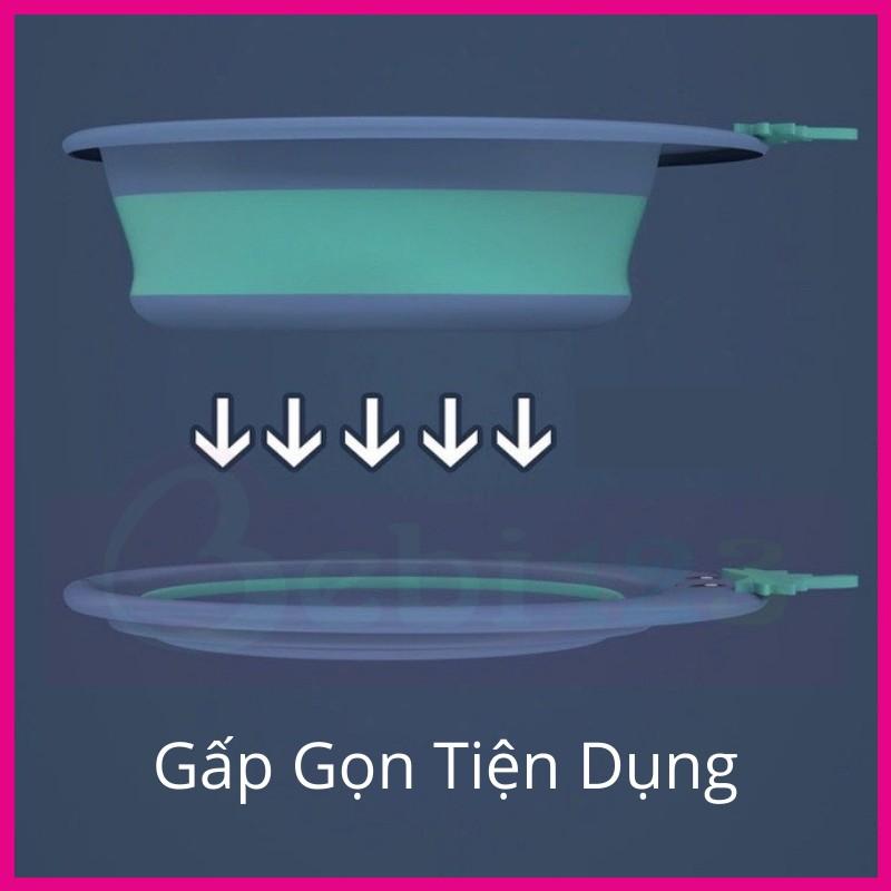 Thau chậu rửa mặt gấp gọn trái dâu 3 màu dễ thương cho bé