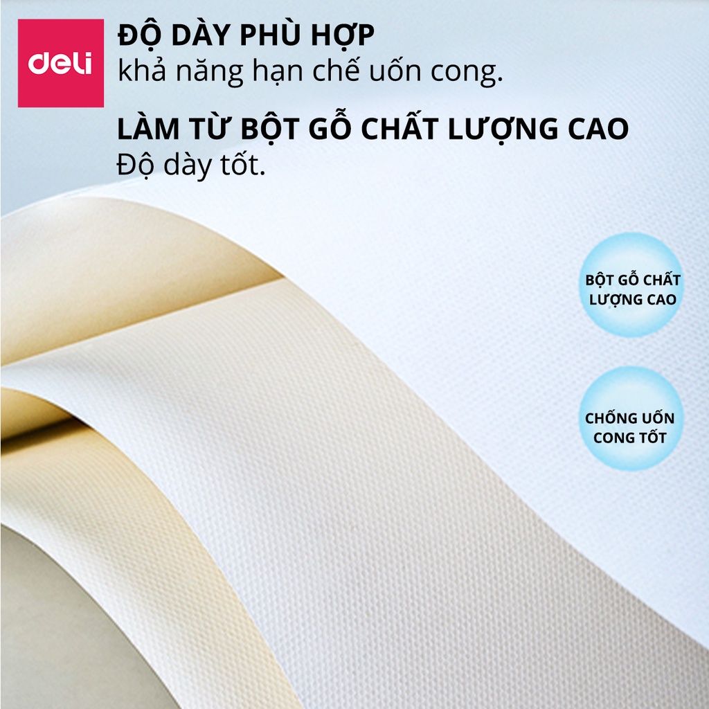 Giấy Vẽ Chuyên Dụng Deli - Gouache - Định Lượng 8K 160Gsm/180Gsm 1 Tệp - 73615 / 73617