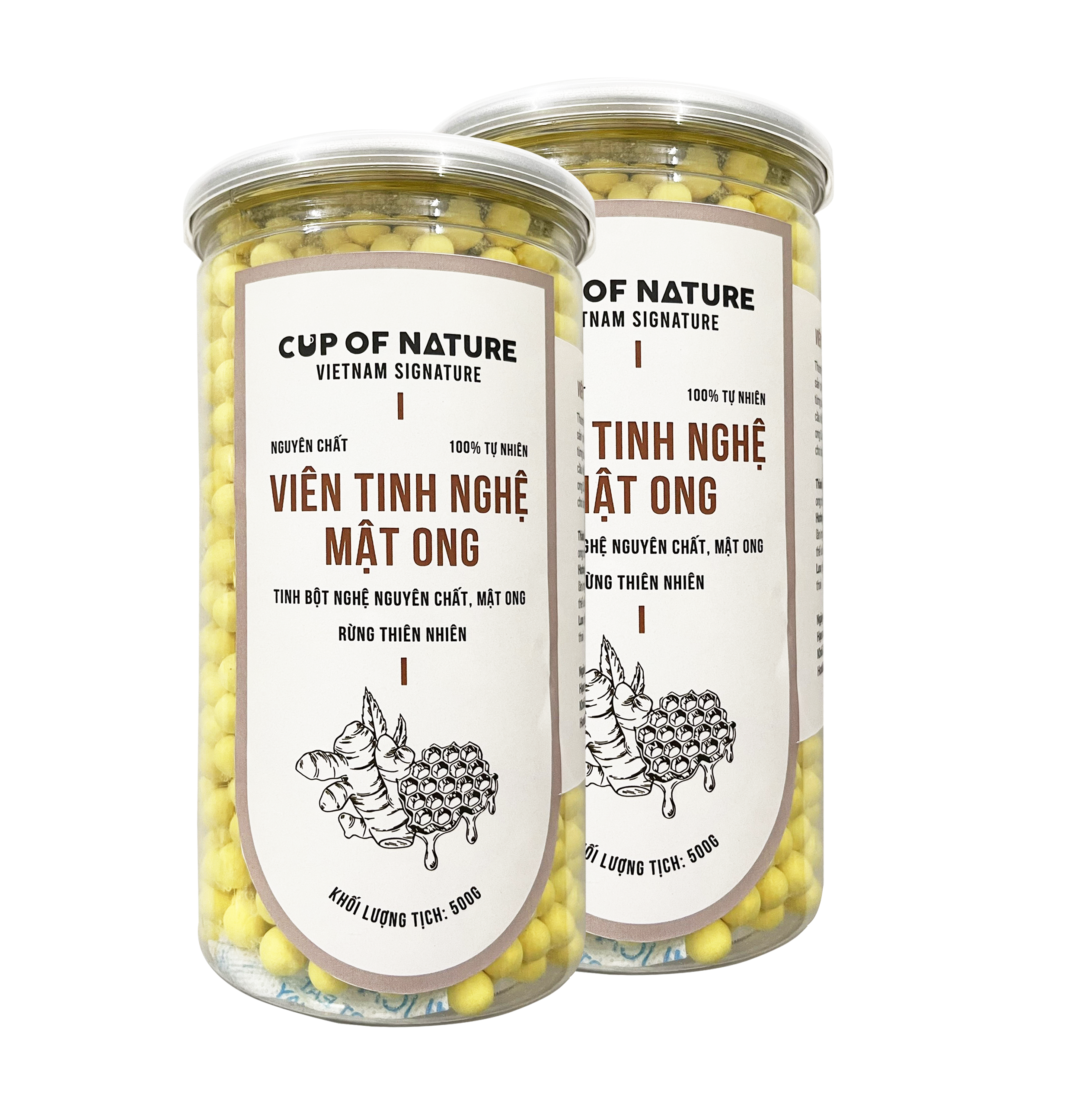 Combo 2 hộp Viên tinh nghệ mật Cup Of Nature nguyên chất cao cấp 500g