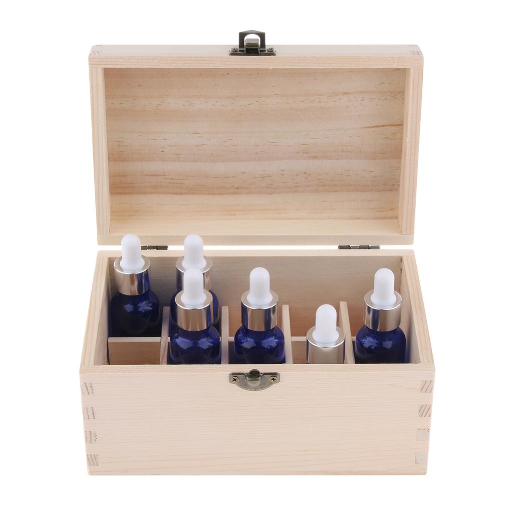 Salon SPA Wood Essential Oil Storage Box Display Carry Case Holder Organizer