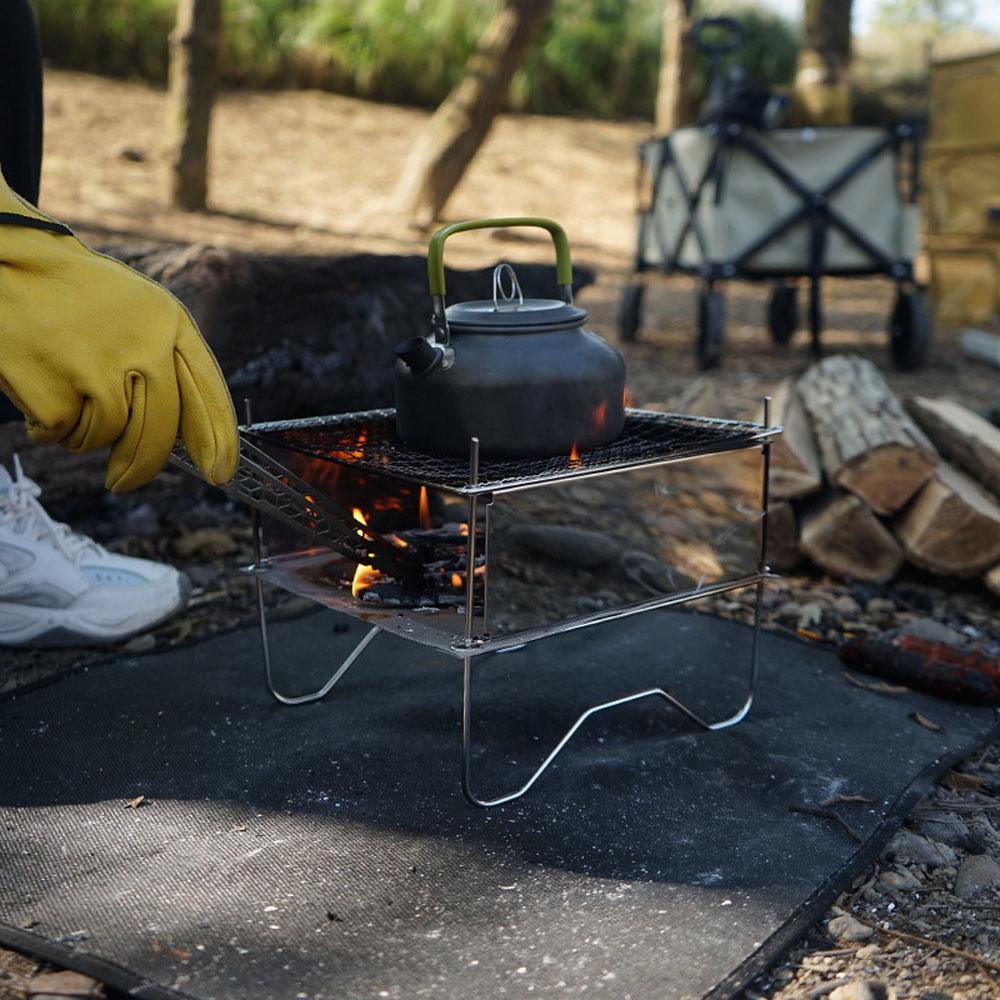 Bếp lò di động ngoài trời đốt than bằng thép không gỉ dành cho cắm trại, picnic