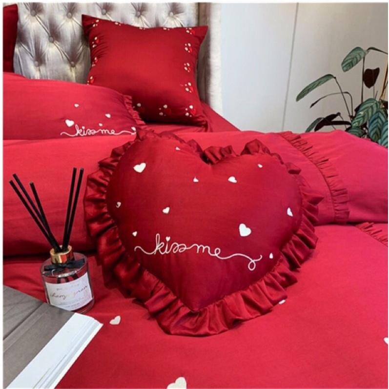 Bộ ga gối vỏ chăn lụa thêu cao cấp 7 món