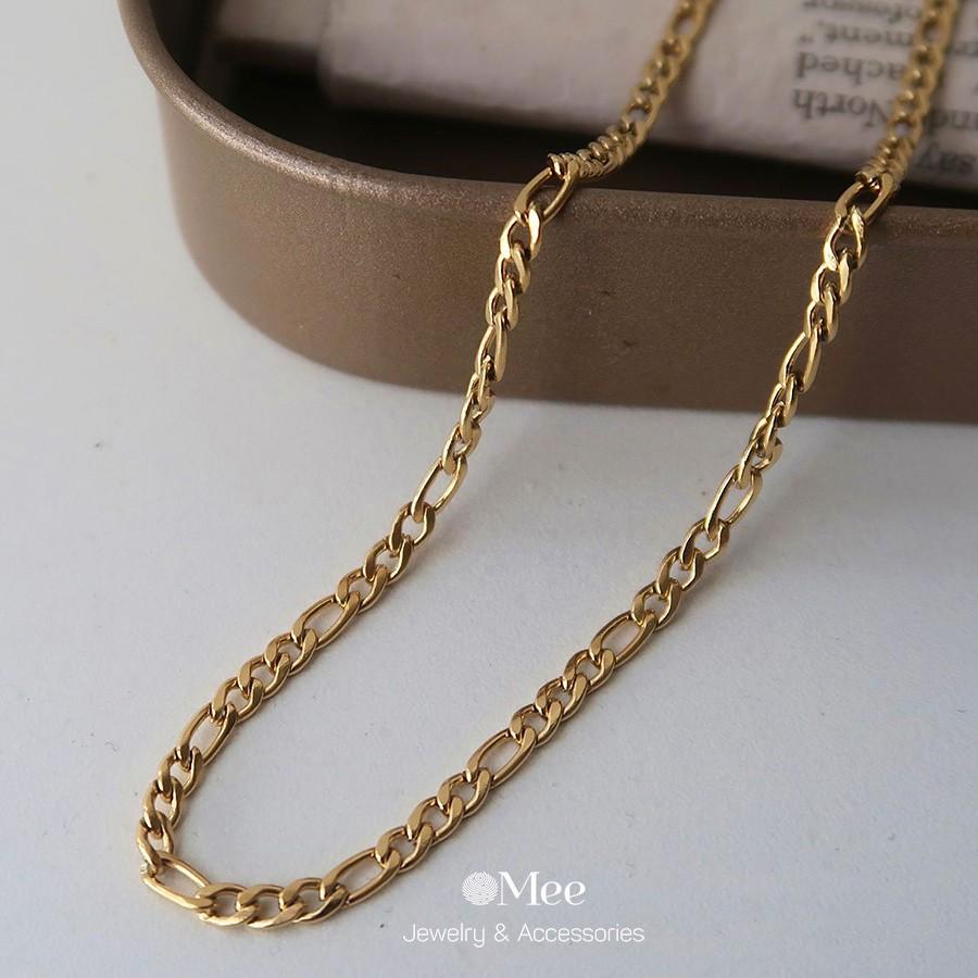 Vòng cổ MEE xích figaro nam nữ bản nhỏ, dây chuyền titan - N2536