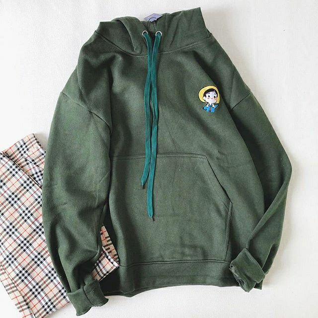 Áo hoodie nỉ nam nữ MEANSTORE hd unisex có mũ form rộng phong cách Hàn Quốc