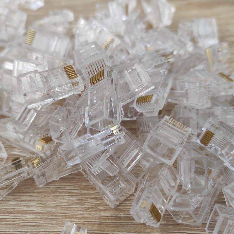 Đầu RJ45 Loại Xuyên Thấu Hạt Mạng Xuyên Thấu Chất Lượng Cao (100c)