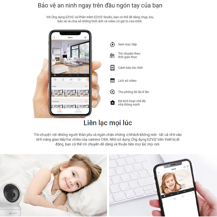 Camera Wifi 360 Ezviz C6N Chuẩn 2.0 Full HD 1080P Chính Hãng Giá Rẻ  Hồng Ngoại Ban Đêm